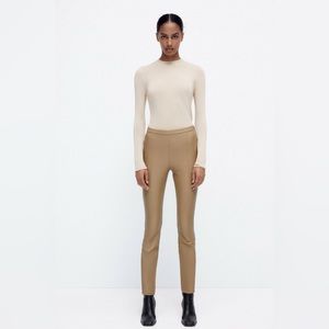 Zara leather legging pants in camel
